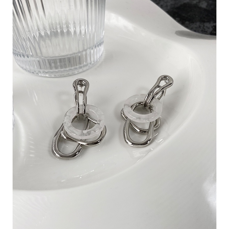 Bông Tai Hình Tròn Bằng acrylic Trong Suốt Phong Cách Âu Mỹ Thời Trang
