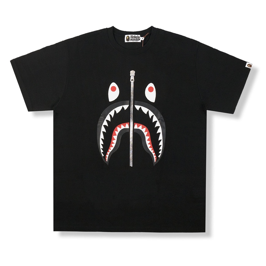 Áo thun Bape Shark zip SS2022, Áo tee Bape T-Shirt Black, Chất liệu Cotton, màu đen DuSo.LuxuryStreetwear