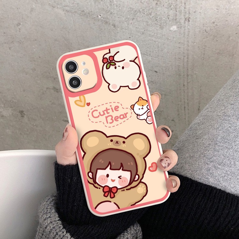 Ốp iphone - Ốp lưng iphone cạnh vuông viền camera Roro cutie dành cho ip 6 đến 14promax - ng014