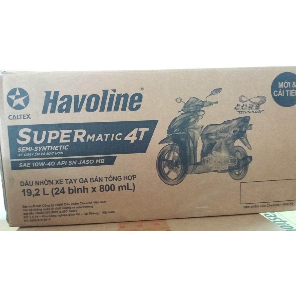 COMBO Nhớt 0.8L tay ga Havoline Supermatic semi và Nhớt hộp số Caltex