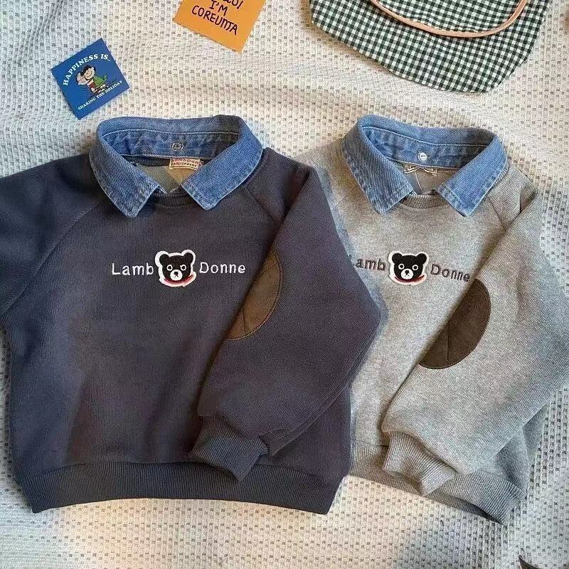 Áo Thun Sweater Phong Cách Hàn Quốc Phương Tây Thời Trang Thu Đông Mới 2022 Dành Cho Bé Trai