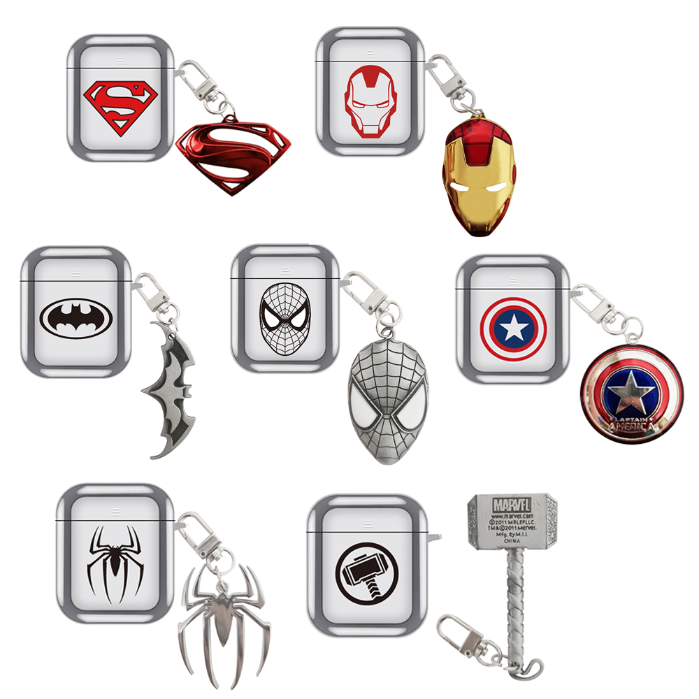 Marvel Vỏ Bảo Vệ Hộp Sạc Tai Nghe Airpods 1 / 2 / Pro Hình Iron Man Batman Độc Đáo