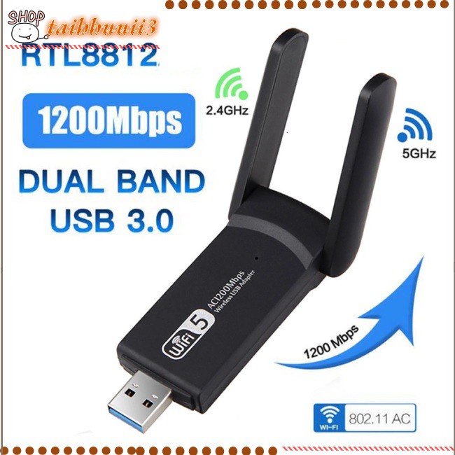 🔥Promotion New  Wifi Adapter 2.4g 5g Dual Band Usb3.0 W/ Cd Driver 1200m Network Card Wireless Antenna kitchen network dual band adapter