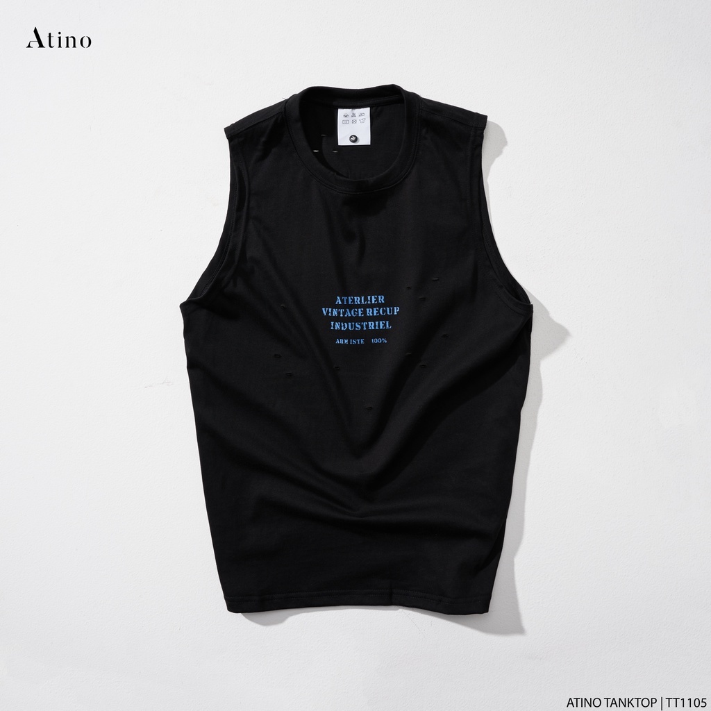 Áo Tank Top Nam ATERLIER ATINO Chất Cotton Thoáng Mát form Regular TT1105