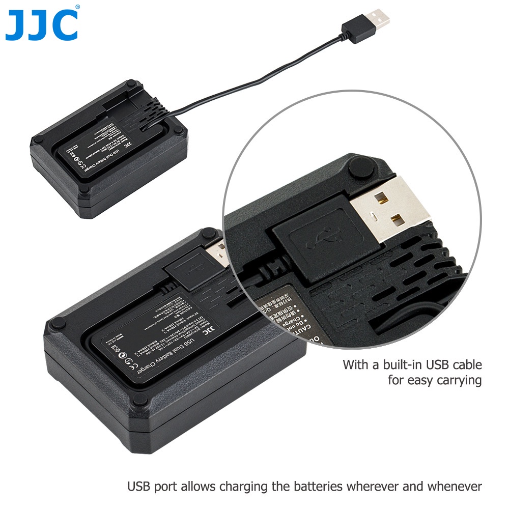 JJC Bộ Sạc Pin USB Hai Khe Cho Pin NP-W235 Của Máy Ảnh Fujifilm X-T5 X-T4 X-H2 GFX50S II GFX100S XT5 XT4 XH2 , Thay Thế Cho Bộ Sạc Pin BC-W235