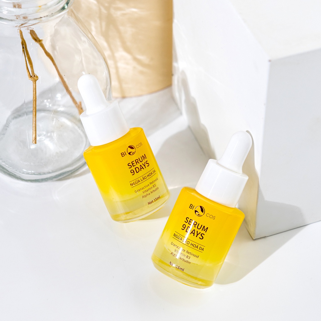 Serum 9DAYS Ngừa Lão Hóa Da BIOCOS 15ml - Dưỡng Ẩm, Giảm Nhăn, Mờ Thâm Nám