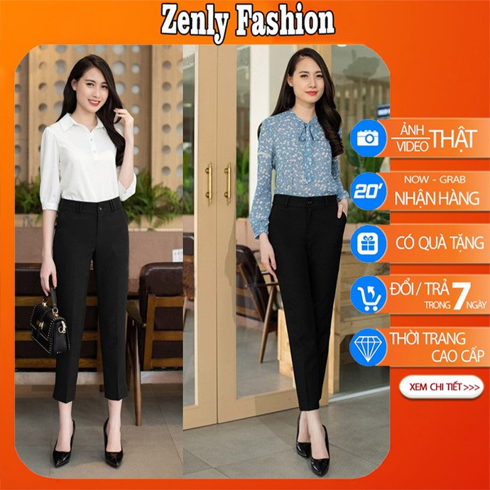 Quần tây nữ công sở form đẹp [HÀNG Cao Cấp] Quần âu nữ lưng cao vải tuyết mưa loại 1, sang xịn mịn mặc là mê luôn