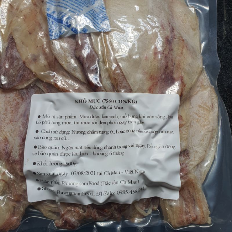 [500g] Khô mực Cà Mau, mực câu (75-80 con/kg), thơm ngọt, trắng đẹp | BigBuy360 - bigbuy360.vn