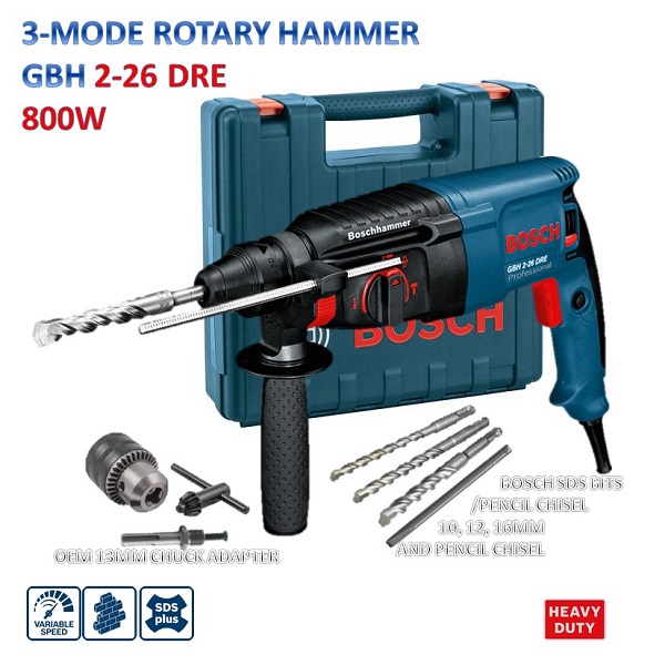 Máy Khoan 2-26 Boch,100% lỗi đồng, 3 chức năng, công suất 1000w, dây dẫn điện dài 4m, bảo hành 12 tháng. Hàng loại I