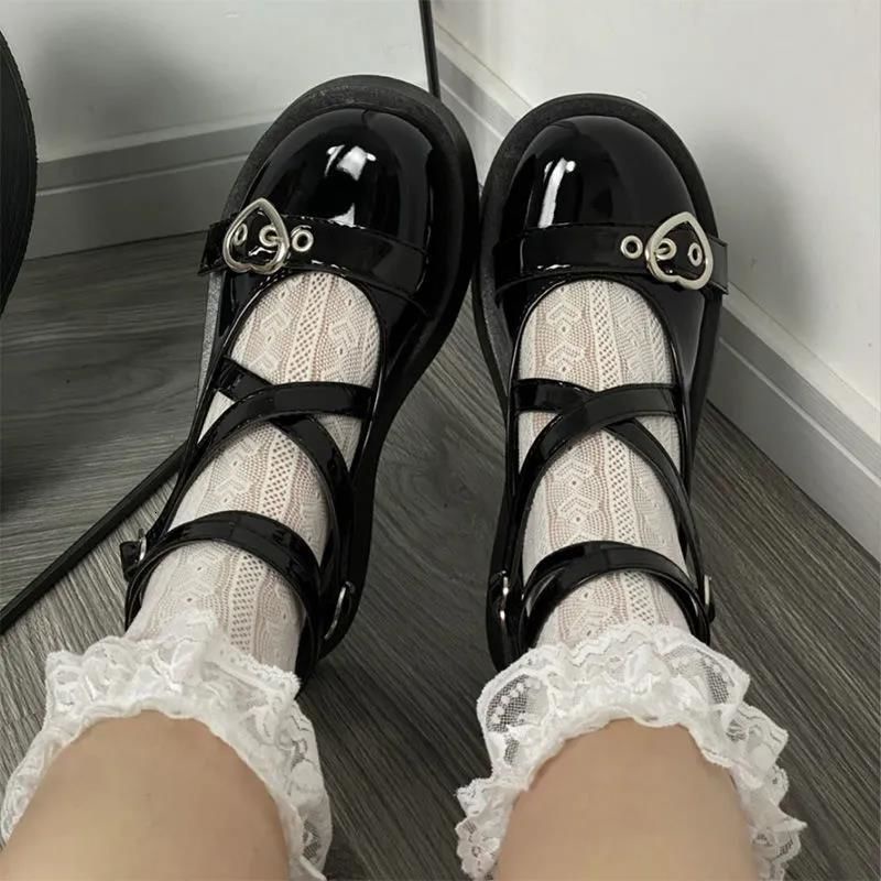 Japanese soft girl Lolita shoes British style thick soled Mary Jane retro versatile punk cute JK uniform shoes