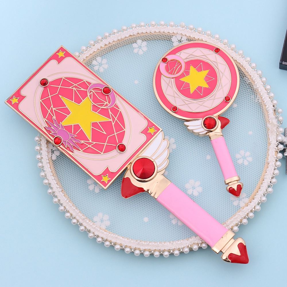 Gương Trang Điểm Di Động Hình Gậy Sakura Hoạt Hình Dễ Thương Đa Ứng Dụng