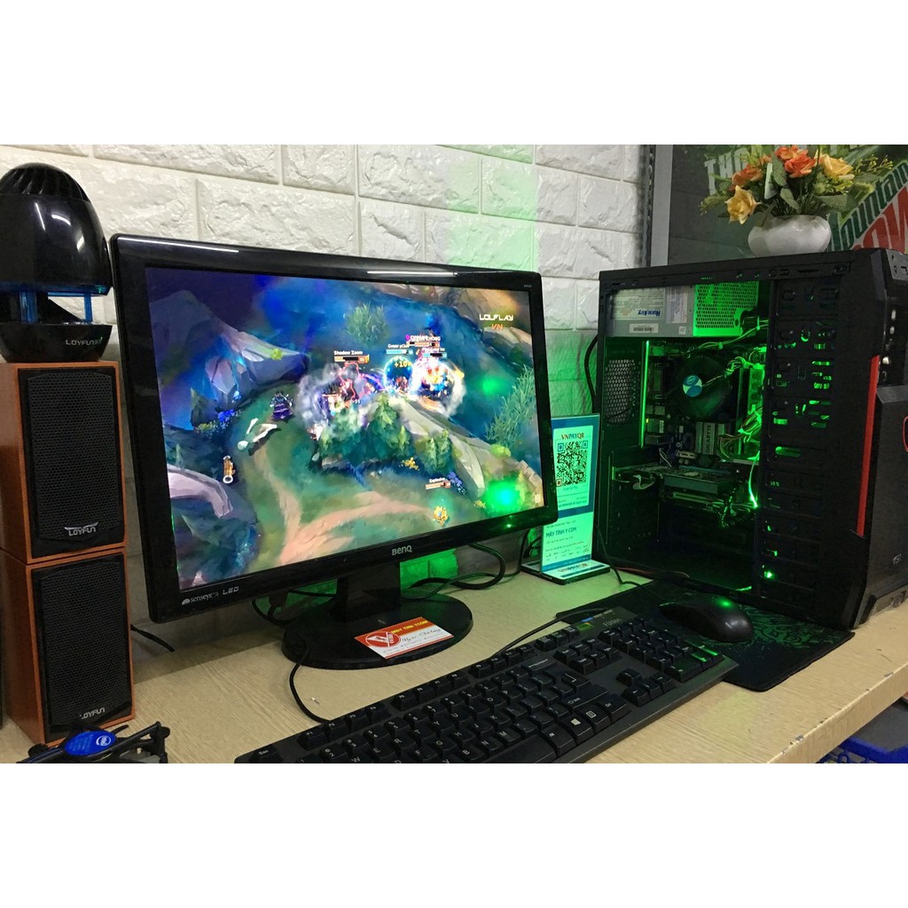 BỘ MÁY TÍNH BÀN CHƠI GAME LOL CF LED 7 MÀU