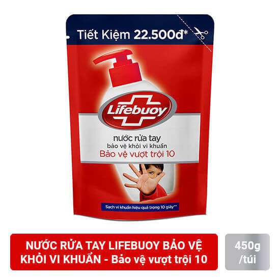 Túi nước rửa tay Lifebuoy bảo vệ vượt trội 450g