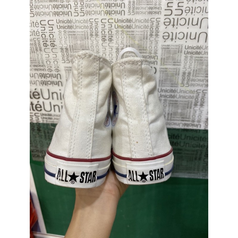 GIÀY SNEAKERS CONVERSE CLASSIC CỔ CAO TRĂNG FULL BOX SIZE 37.5/24cm(Real 100%/2Hand)