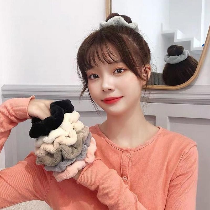 Dây buộc tóc vải lông mềm mại thời trang cho nữ