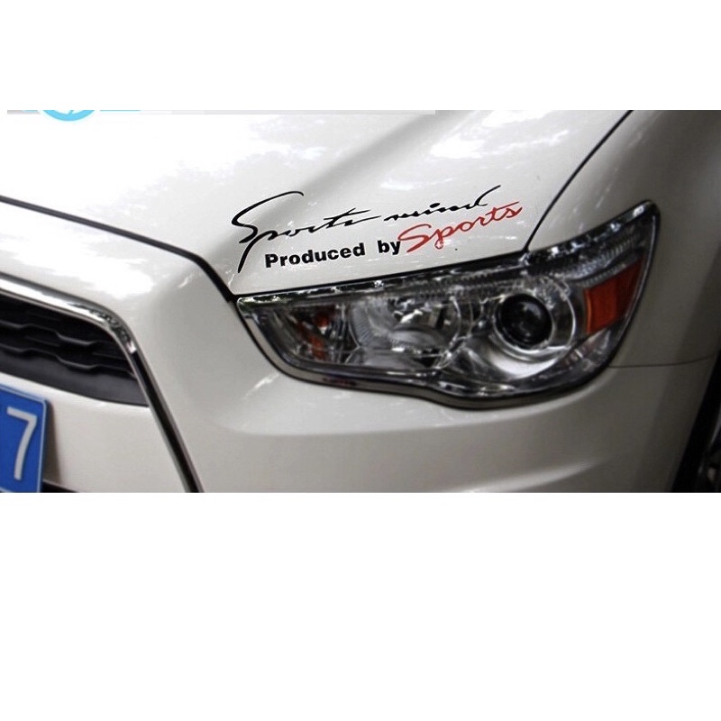 Tem dán decal Sport mind prodeced by Sports xe hơi ô tô, dài 35cm loại đẹp dài phù hợp mọi loại xe