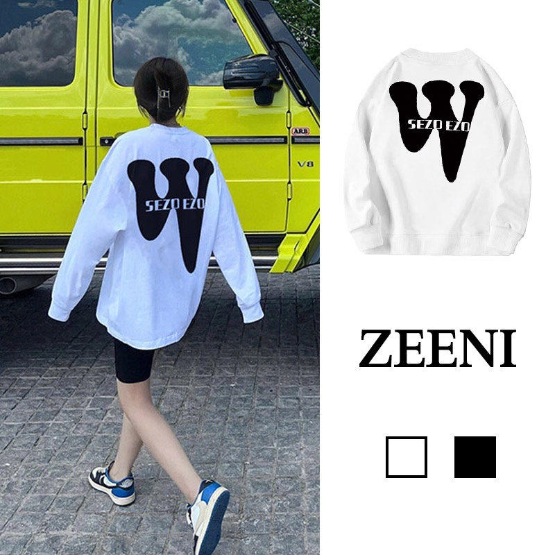 SELVZE Áo sweater dáng rộng chất liệu cotton cao cấp thời trang theo phong cách Mỹ cho nữ