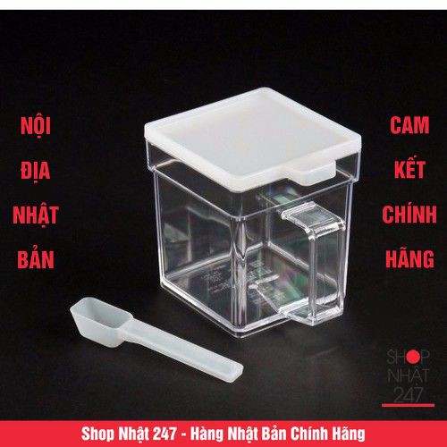 [Hỏa Tốc HN] Lọ gia vị dáng vuông màu trắng Inomata 400ml Nội địa Nhật Bản