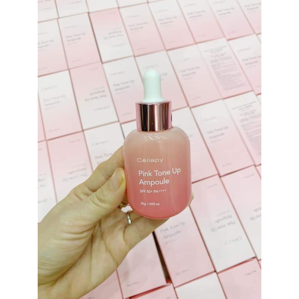 💖Free ship💖Serum chống nắng dưỡng trắng hồng, nâng tone CELLAPY PINK TONE UP AMPOULE 30Ml