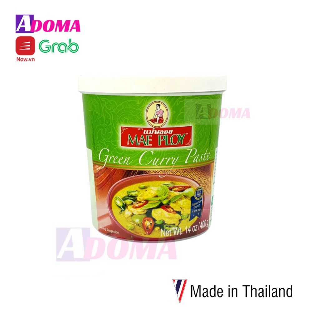 Sốt gia vị cà ri xanh Thái Lan đậm đặc - Bột cà ri Thái Green Curry Paste Mae Ploy 400g
