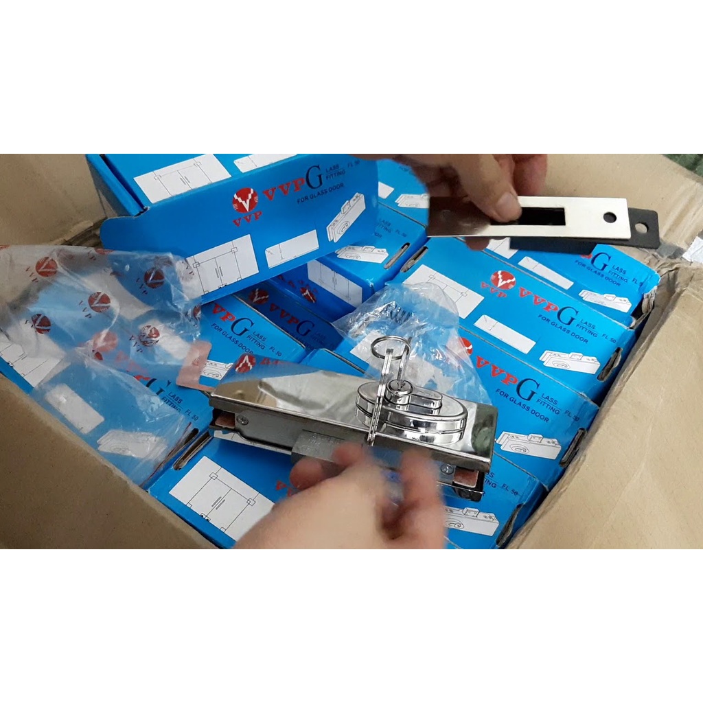 Khoá cửa kính cường lực bản lề sàn VVP Thái Lan kính 8-12mm