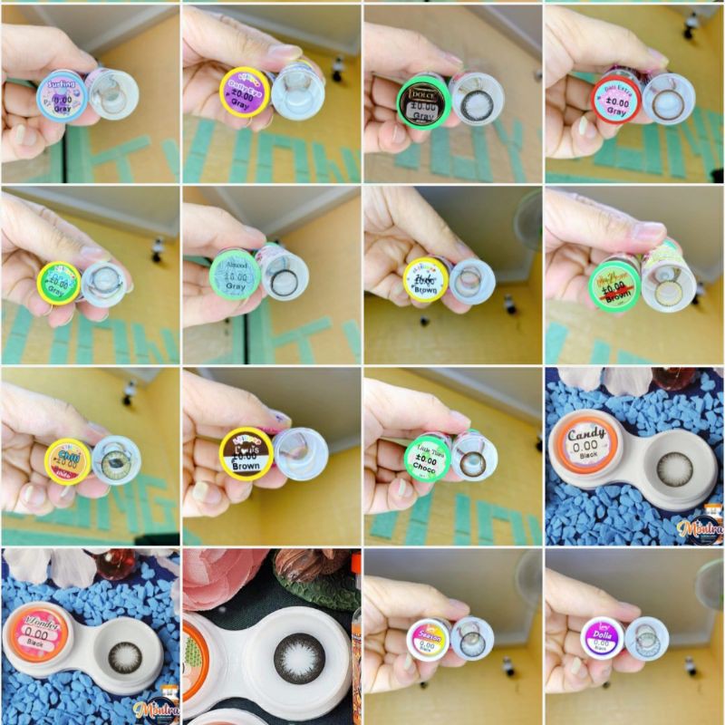 Len Mắt Thời Trang Không Độ Ghi Xám Đủ Mẫu Bảng C