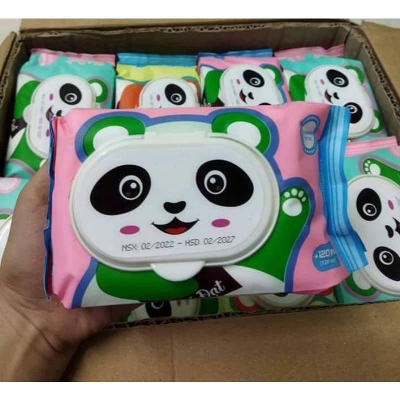 Khăn giấy ướt baby Phú Đạt siêu dai,mền mịn cho bé mix nhiều màu