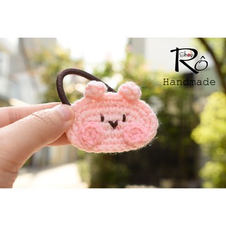 Dây cột tóc đẹp, dễ thương hình bé thỏ hồng, cột tóc Handmade [Ảnh thật+Hàng sẵn]