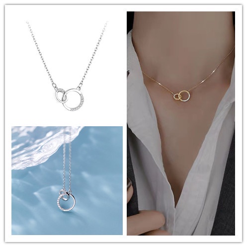 Vòng cổ Hai Lớp Mặt Tròn Thời Trang Cho Nữ