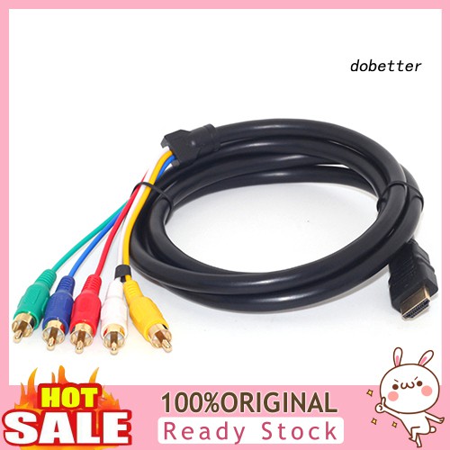 DOH_5Ft HDMI Male to 5-RCA RGB Audio Video AV Component Convert Cable Gold Plated