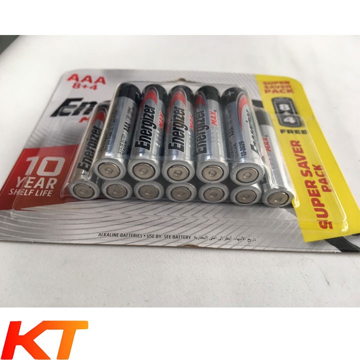 Pin AA, AAA Energizer max alkaline bp8+4 - vỉ 12 viên