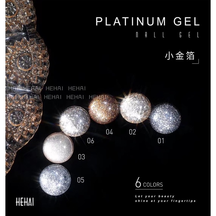 Gel nhũ hũ Set 6 màu kèm bảng màu