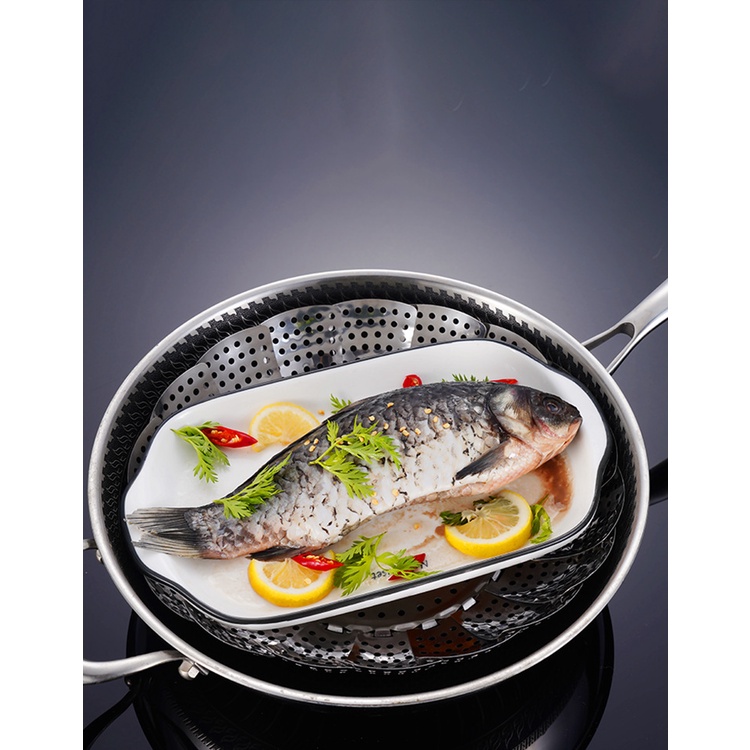 Vỉ Hấp Bằng Thép Không Gỉ 430 Có Thể Gấp Gọn Tiện Dụng