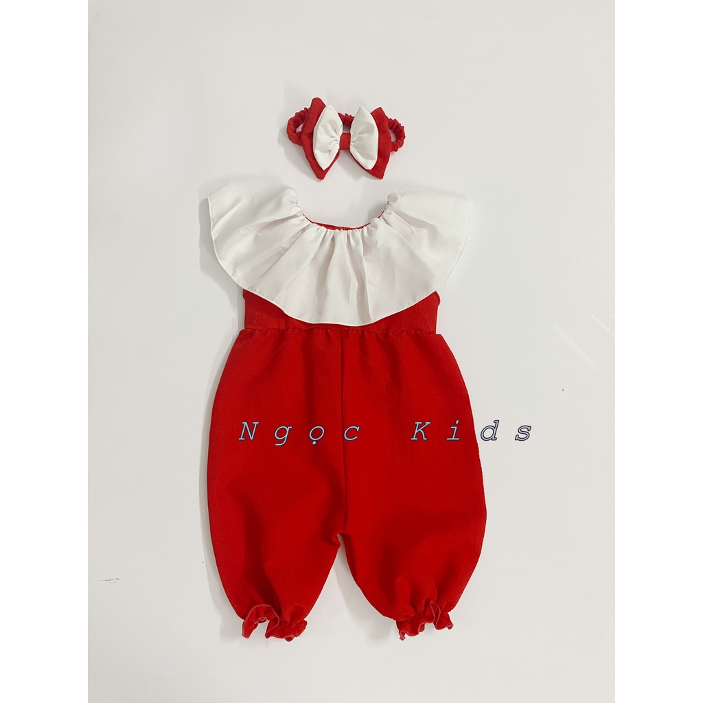 Ngọc Kids - Bộ jum đỏ kèm băng đô 6-15kg