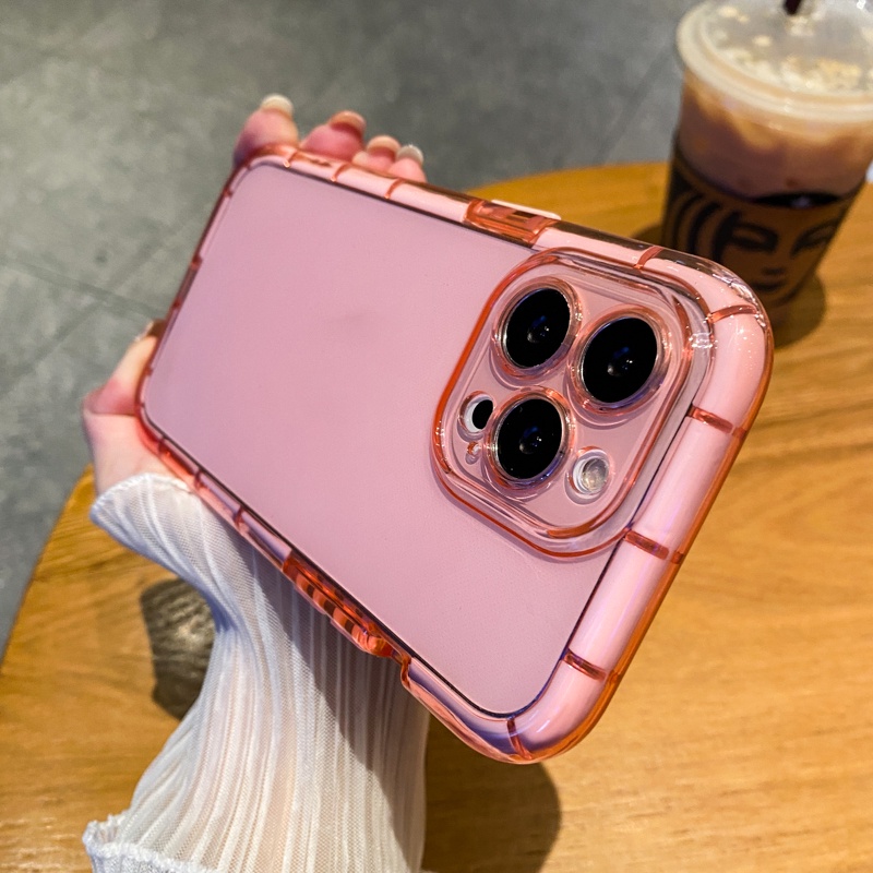 Ốp Điện Thoại Mềm Trong Suốt Dày Dặn Chống Sốc Màu Kẹo Cho iPhone 11 12 13 Pro MAX X XR XS MAX ip11