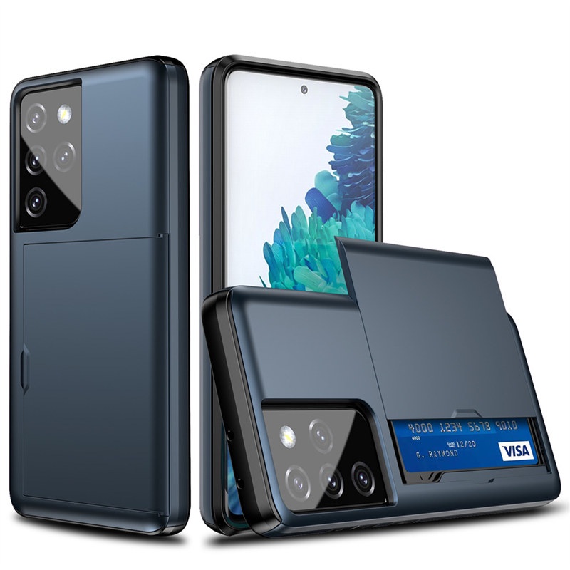 Ốp điện thoại kiểu dáng ví đựng thẻ chống sốc bảo vệ cho Samsung S10 S20 S21 Plus S21 Ultra S20 FE
