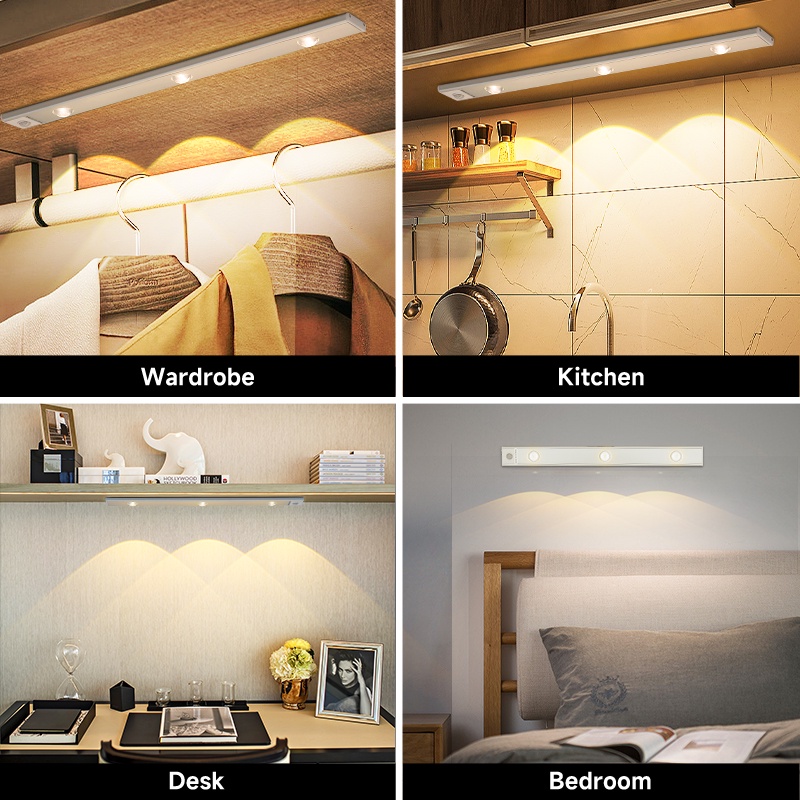 Đèn Led/Đèn USB Tủ quần áo Đèn điều chỉnh độ sáng Tủ quần áo Đèn ba màu 20cm 30cm 40cm Tủ quần áo phòng ngủ