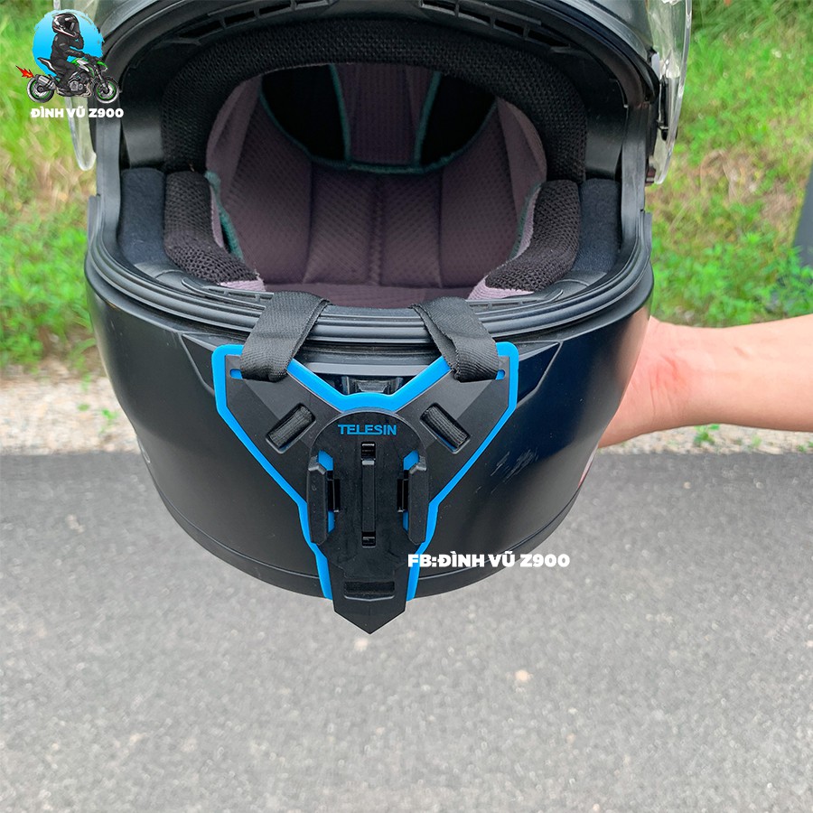 Mount gắn camera hành trình lên cằm mũ fullface hãng TELESIN CAO CẤP (gồm 1 mount + 1 móc chữ J và 1 dây dự phòng) | BigBuy360 - bigbuy360.vn