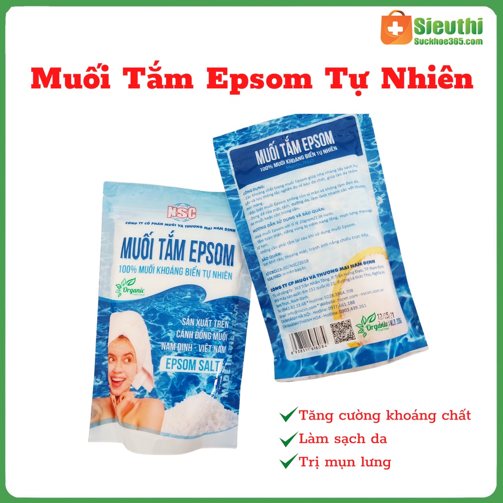 Muối Epsom Muối Tắm Spa Rửa Mặt Dưỡng Da 200gr Giúp Lưu Thông Khí Huyết Thải Độc Và Giảm Đau Cơ Bắp