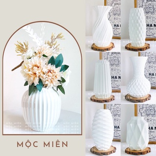 Bình gốm men Trắng lọ hoa decor trang trí nhiều mẫu. Mộc Miện, gốm sứ bát tràng