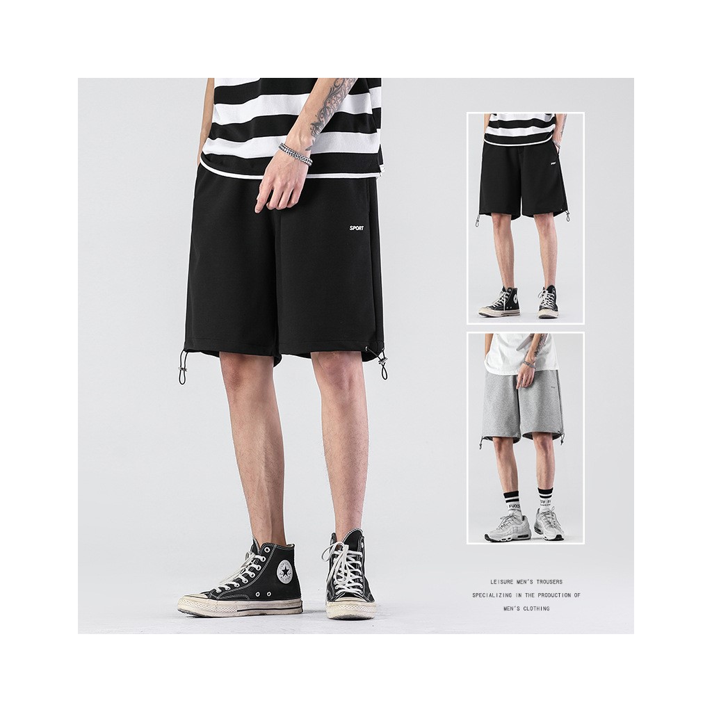 Quần short nam Anyoung quần đùi nam phong cách thể thao chất da cá dây rút 2 trong 1 QD011