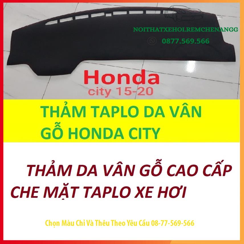 THAM TAPLO HONDA CITY DA VÂN GỖ DA CARBON NHUNG LÔNG CỪU 3 LỚP CÓ CHỐNG TRƯỢT THẢM PHỦ LÓT CHE NẮNG TAPLO
