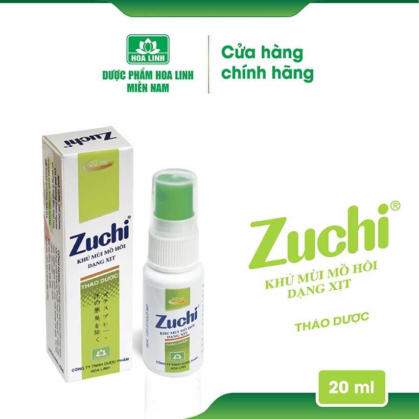 Xịt khử mùi mồ hôi Zuchi 20ml (màu ngẫu nhiên)