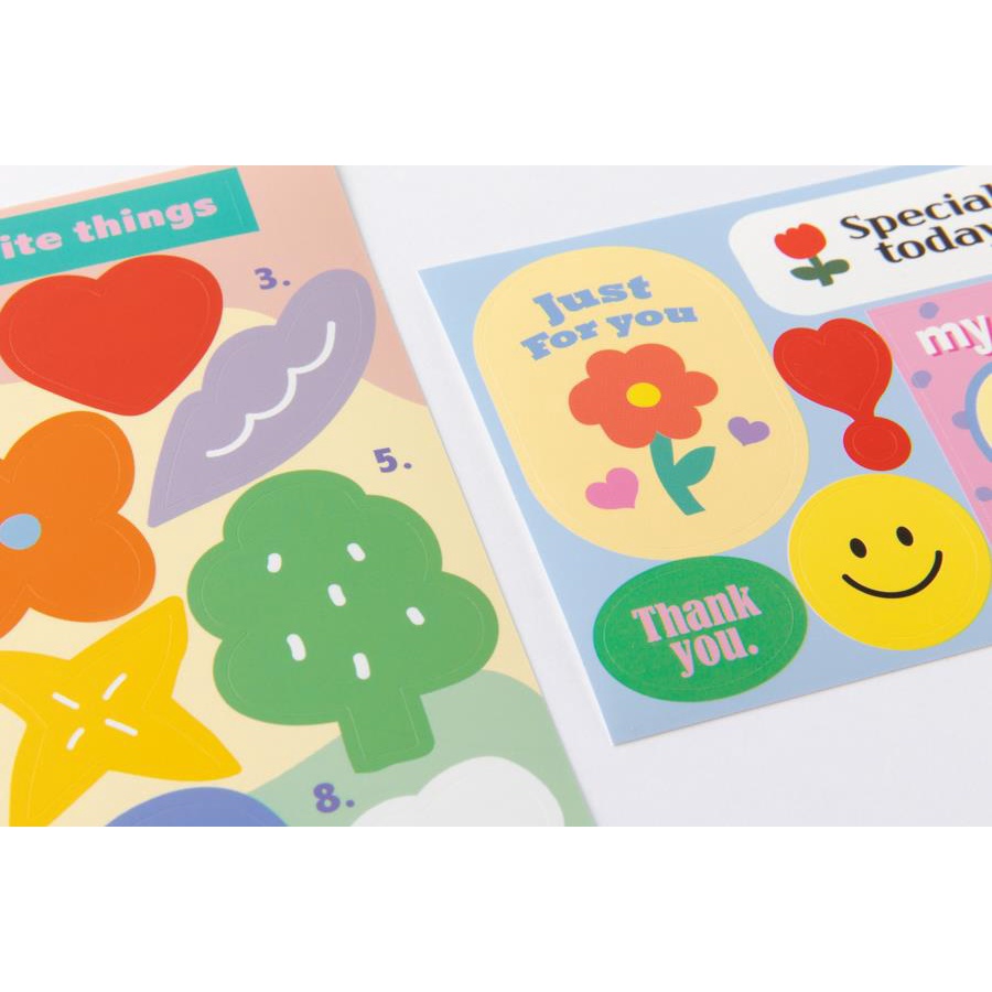 Set 18 Tấm Sticker Size Hình Vuông ARTBOX Hàn Quốc Nhiều Kiểu Họa Tiết Xinh Xắn