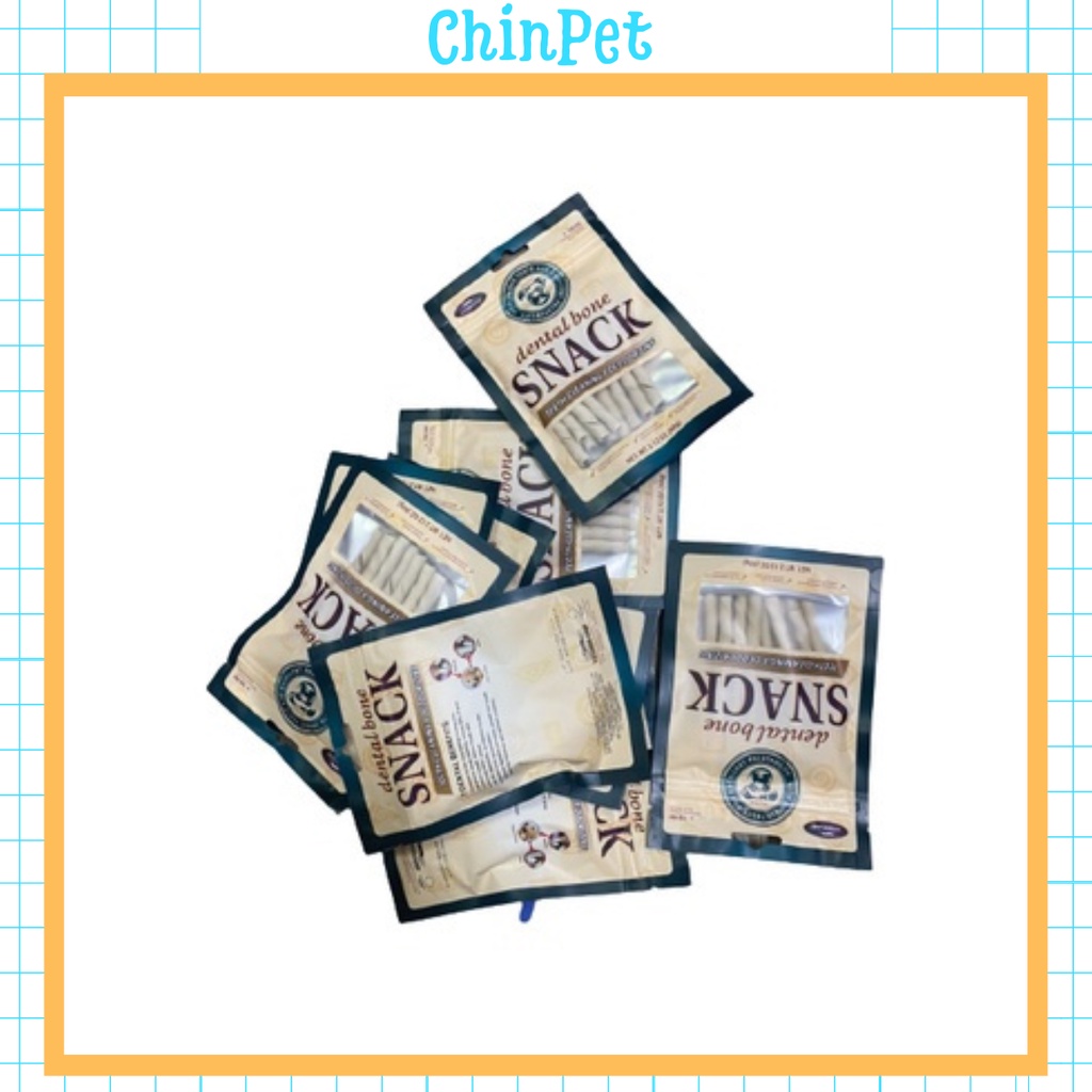 Snack cho chó mèo Dental Bone Snack, xương gặm canxi, mài răng làm sạch răng cho chó mèo (60gr) - chinpet