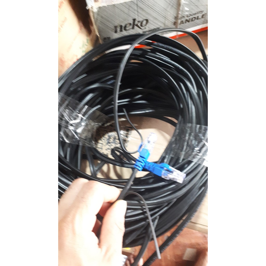 40M Dây Cáp Mạng Ngoài Trời Hàn Quốc Đồng Nguyên Chất Có Dây Gia Cường Dầu Chống Ẩm