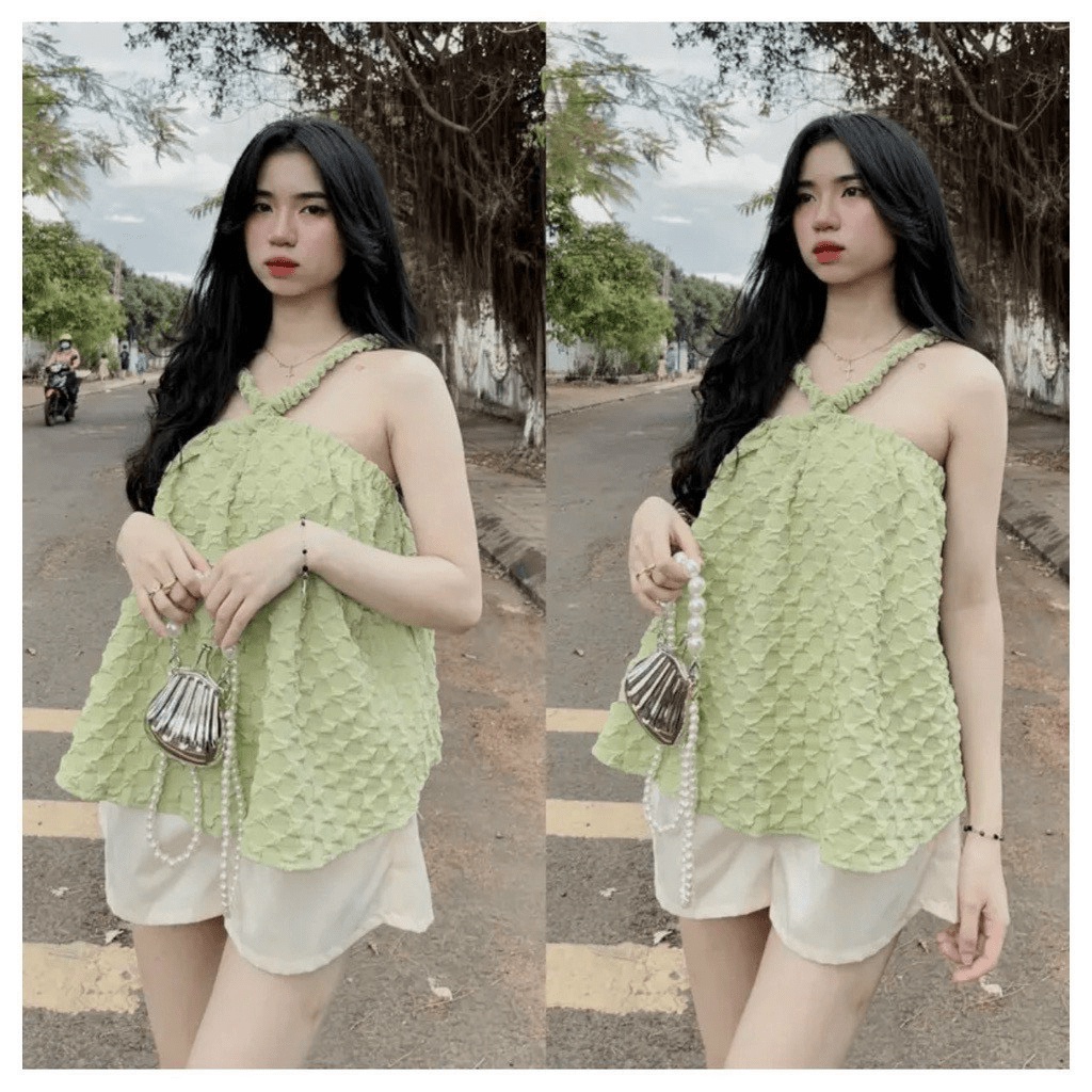 (HCM) Đầm maxi đũi xốp phồng xinh xắn thời trang tiểu thư hàn quốc siêu xinh xắn cho các nàng KME STORE