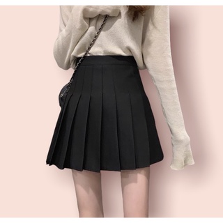 Chân váy tennis xếp ly màu trắng đen gi nâu xếp li skirt cạp lưng cao ngắn chữ a ulzzang
