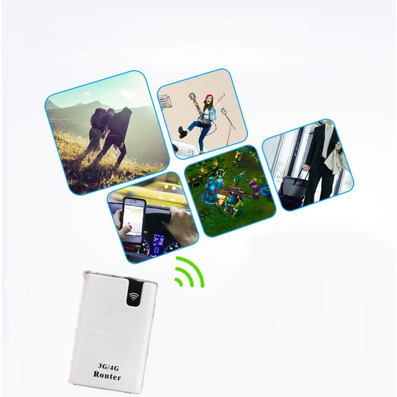 Bộ phát Wifi từ sim 3G 4G LTE không dây Siêu khỏe công nghệ mới, bộ phát wifi từ sim thiết kế nhỏ gọn, Kiêm Sạc dự phòng