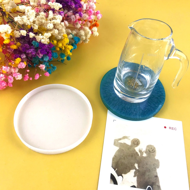 Khuôn Silicone Làm Đế Lót Ly Hình Tròn Bằng Nhựa Resin